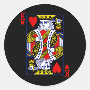 Sticker Rond Mens Le Roi Originel des Cœurs