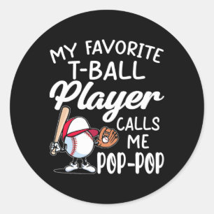 Sticker Rond Mens My Favorite T-ll Player Me Appelle Pop Pop Fa
