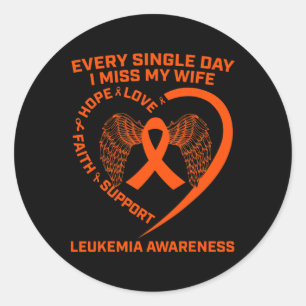 Sticker Rond Mens Orange Ribbon Sensibilisation À La Leucémie C
