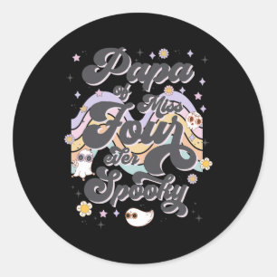 Sticker Rond Mens Papa Of Miss Four Ever Éffrayant 4e anniversa