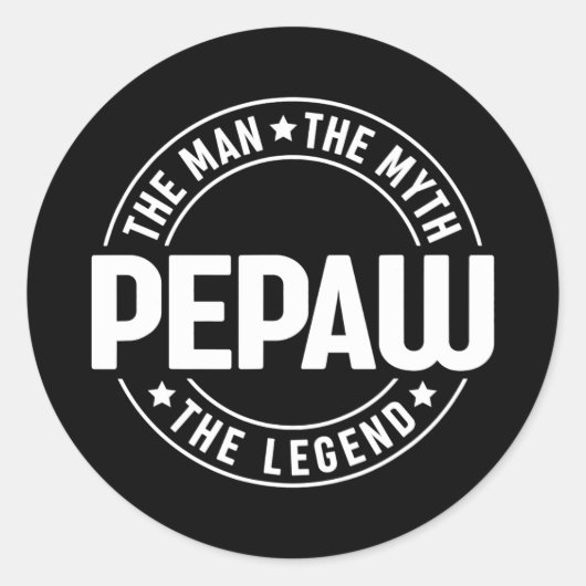 Sticker Rond Mens Pepaw The Man The Myth The Legend Father's (Devant)