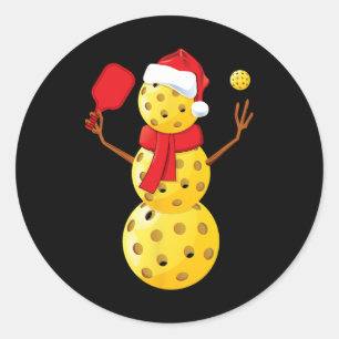 Sticker Rond Mens Pickleball Noël Chemise Funny Pickleball S