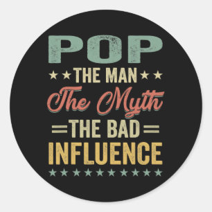 Sticker Rond Mens Pop l'homme le mythe mauvaise influence pour
