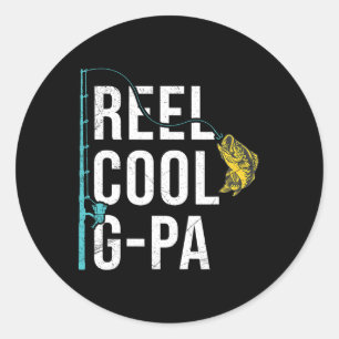 Sticker Rond Mens Reel Cool G-pa Fishing Shirt Funny Grandpa Fa