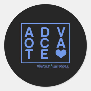 Sticker Rond Mens Sensibilisation sur l'autisme Advocate Unique