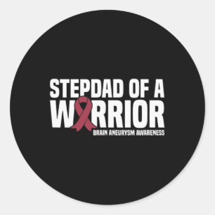 Sticker Rond Mens Stepdad d'un guerrier Cerveau Aneurysme sensi
