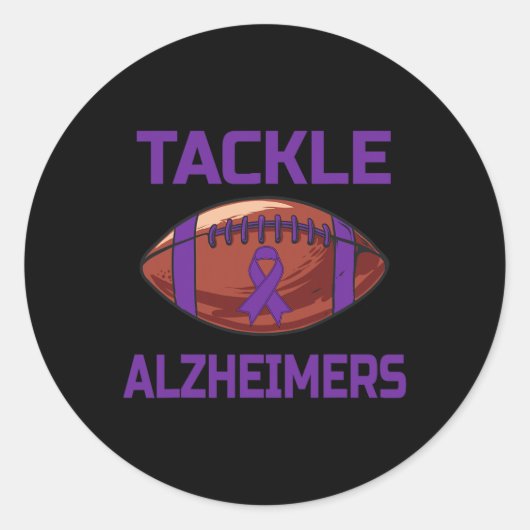 Sticker Rond Mens Tacker Alzheimers Fight End Support Wear Purp (Devant)