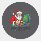 Sticker Rond mens Tech Rebooting Support Santa s (Devant)