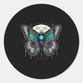 Sticker Rond Mental Health Suicide Awareness Semicolon Butterfl (Devant)