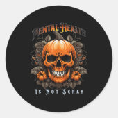 Sticker Rond Mental Health Suicide Prevention Halloween Skeleto (Devant)