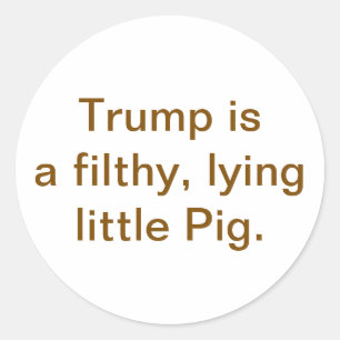 Sticker Rond Menteur porc sale menteur Trump Hankamer Artjunkha