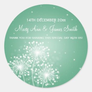 Sticker Rond Menthe élégante d'étincelle d'été d'étiquette de