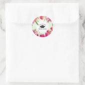 Sticker Rond Menthe | Fuchsia Floral Graduation (Sac)