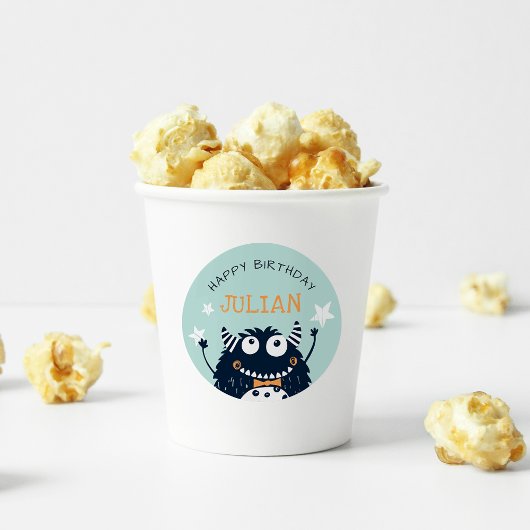 Sticker Rond Menthe | Petit Monster Anniversaire de enfant pers