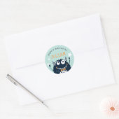 Sticker Rond Menthe | Petit Monster Anniversaire de enfant pers (Enveloppe)