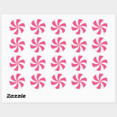 Sticker Rond Menthe rose (Feuille)