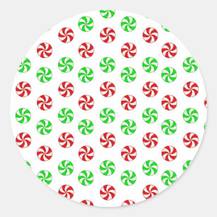 Sticker Rond Menthes de rouge et de vert