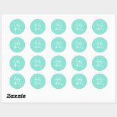 Sticker Rond Mention de Baby shower de script de relaxation (Feuille)