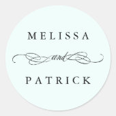 Sticker Rond Mention Mariage tourbillonnant Et Script (Devant)