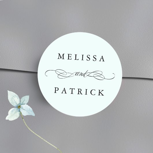 Sticker Rond Mention Mariage tourbillonnant Et Script