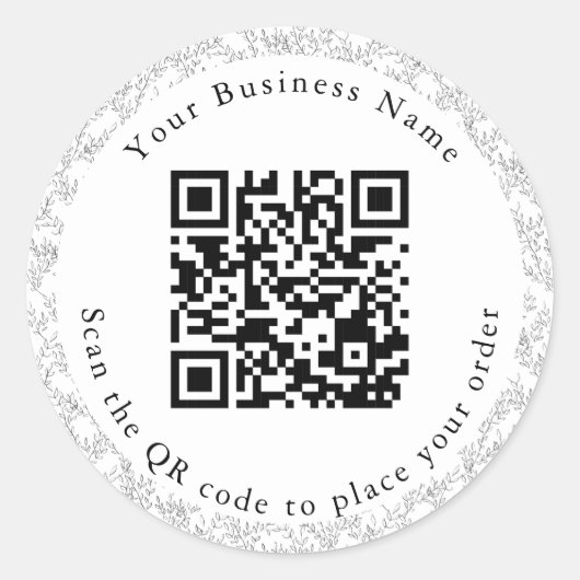 Sticker Rond Menu de table du café QR Code (Devant)