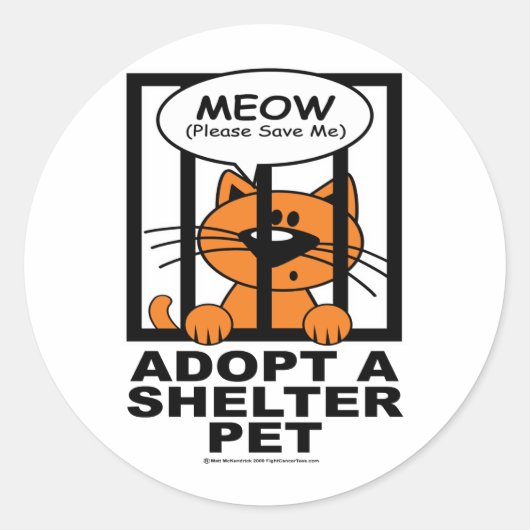 Sticker Rond Meow (Sauvez-Moi) (Devant)