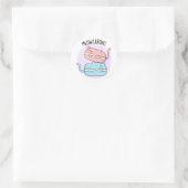 Sticker Rond Meowcarons amusant Macaron Pun (Sac)