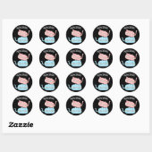 Sticker Rond Meowcarons Funny Macaron Pun Dark BG (Feuille)