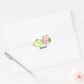 Sticker Rond Meowchi Funny Mochi Pun (Enveloppe)