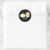 Sticker Rond Meowchi Funny Mochi Pun Dark BG (Sac)