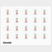 Sticker Rond MeowChristmas Custom Cats Coupe Écharpes mignonnes (Feuille)