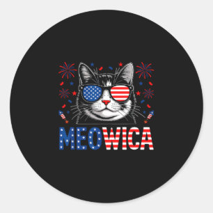 Sticker Rond Meowica lunettes de soleil pour chat merica 4 juil