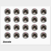 Sticker Rond Meowy Noël ! -Stickers de voeux de vacances (Feuille)