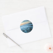Sticker Rond Mer bleue au coucher du soleil, Californie (Enveloppe)
