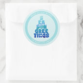 Sticker Rond Mer De Plage Et Salutations (Sac)