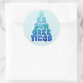 Sticker Rond Mer De Plage Et Salutations (Sac)