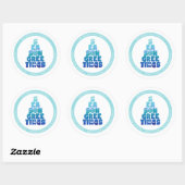 Sticker Rond Mer De Plage Et Salutations (Feuille)