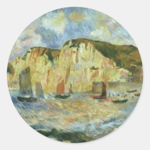 Sticker Rond Mer et Falaises par Pierre Renoir, Beaux-Arts Anci