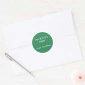 Sticker Rond Mer Vert Plaine Élégant Moderne Minimaliste (Enveloppe)