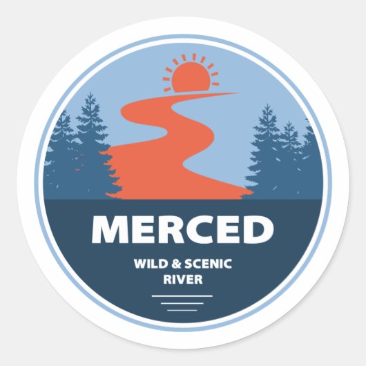 Sticker Rond Merced Wild Et Pittoresque River California (Devant)