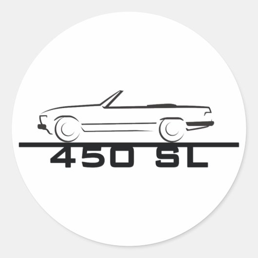 Sticker Rond Mercedes 450 SL Type 107 (Devant)