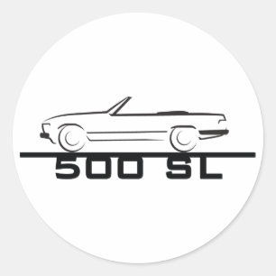 Sticker Rond Mercedes 500 SL Type 107