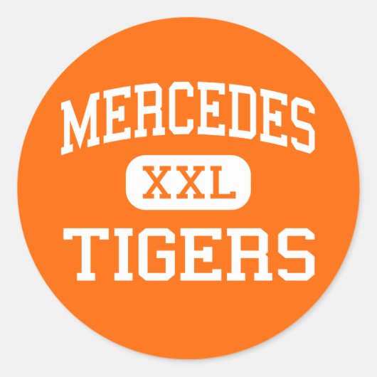 Sticker Rond Mercedes - Tigres - Junior - Mercedes Texas (Devant)