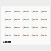 Sticker Rond Merci (Feuille)