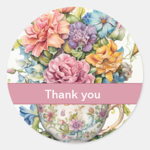 Sticker Rond Merci 12 Coupe de fleurs Miniatures de Hershey