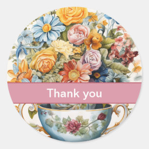 Sticker Rond Merci 13 tasse de fleurs Hershey's Miniatures