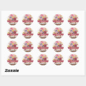 Sticker Rond Merci 14 Coupe de fleurs Miniatures de Hershey (Feuille)