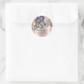 Sticker Rond Merci 16e Mariage nuptiale Ballon Blue Navy Drips (Sac)