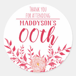 Sticker Rond Merci 18ème 21ème 30ème 40ème 50ème 60ème 70ème