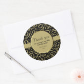 Sticker Rond Merci : 30e Motif au hasard Gold/Black (Enveloppe)